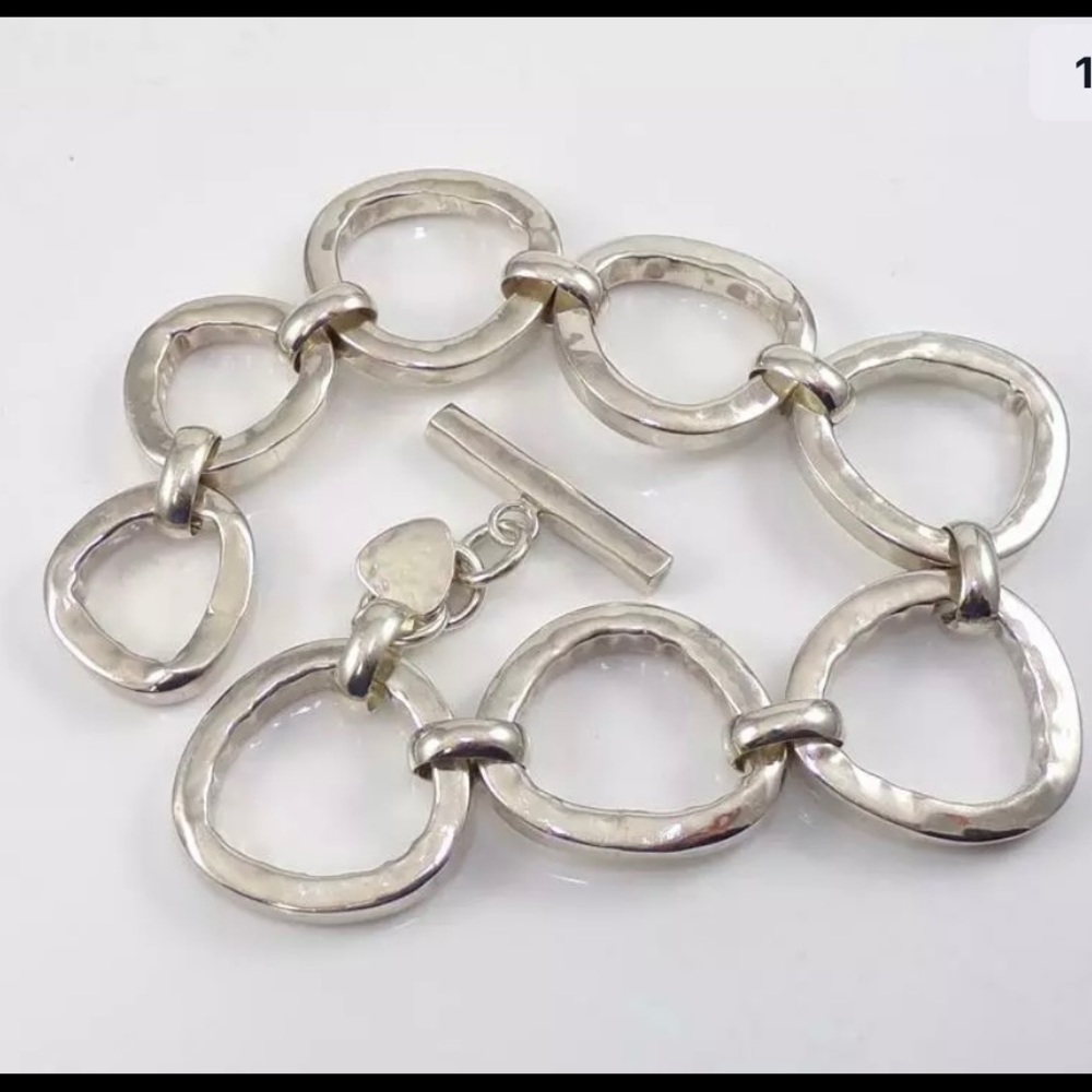 Silpada toggle hammered bracelet 8.5”